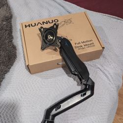 HUANUO Single Monitor Mount, 13 to 32 Inch Gas Monitor Arm, Adjustable Stand, Vesa Mount with Clamp and Grommet Base Fits 4.4 to 19.8bs LCD Monitor