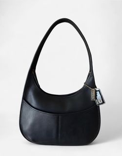 COACH 9033 Vintage Ergo Black Leather Hobo Shoulder Bag Hand bag Purse Used