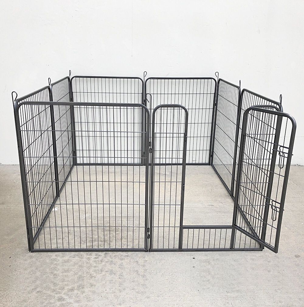 New $110 Heavy Duty 40” Tall x 32” Wide x 8-Panel Pet Playpen Dog Crate Kennel Exercise Cage Fence Play Pen