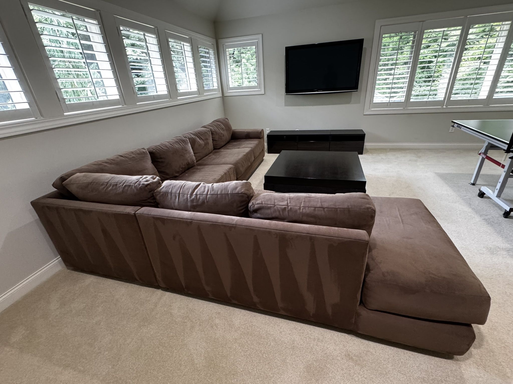 Chocolate Brown Microfiber Sectional