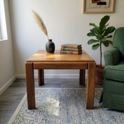 Mid-Century Modern Square Wood End Table