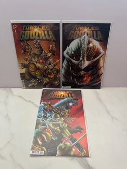 Tmnt & Godzilla Comic Books #1 2 3