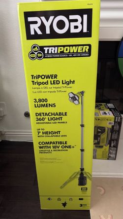 Ryobi Hybrid Tri-Power Tripod Light (Tool Only) 18V 40V or AC ext cord