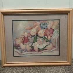 Vintage Home Interior Matted, And Framed