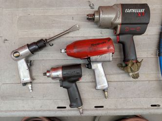 3/4" air impact, 1/2" air impact, 3/8" air impact guns, air chisel