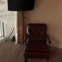 Tv  Fire Stick And Leather Lounge Chair 