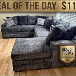 BRAND NEW!!! OVERSIZED DARK GREY SECTIONAL ONLY $1199