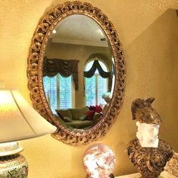Elegant chained design, antique Gold Mirror with beveled edges 44 inches by 32 inches