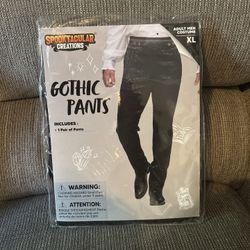 Mens Gothic Black XL Pants Renaissance Medieval Cosplay costume Halloween