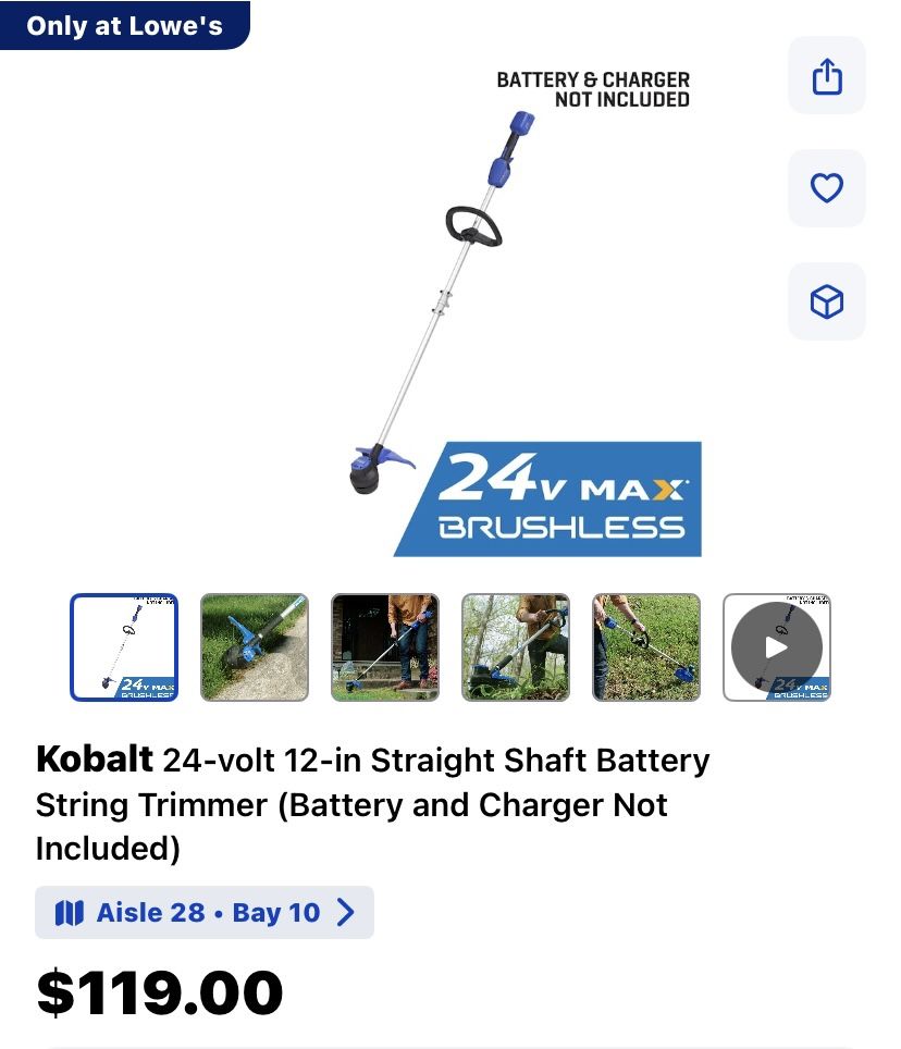 Kobalt String Trimer 12 Inch