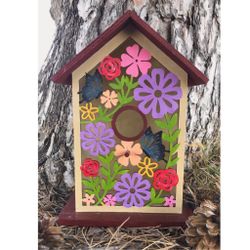Hand painted Birdhouse For Spring