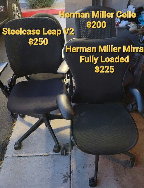 Herman Miller And Steelcase Office Desk Gaming Chairs