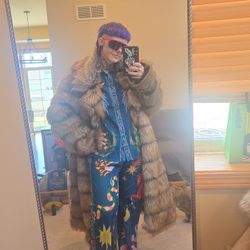 Long Faux Fur Coat Size Medium