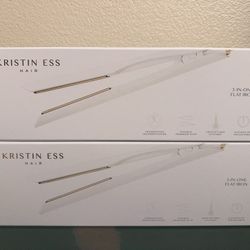 New！Kristin Ess 3-In-One Titanium Flat Iron Hair Straightener for Straightening,  Waving & Curler