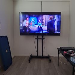 Samsung 65" TV With Roller Stand