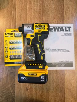 DeWalt DCF845 20V MAX XR Brushless 3-Speed Impact Driver with 5Ah Battery and Bit Set