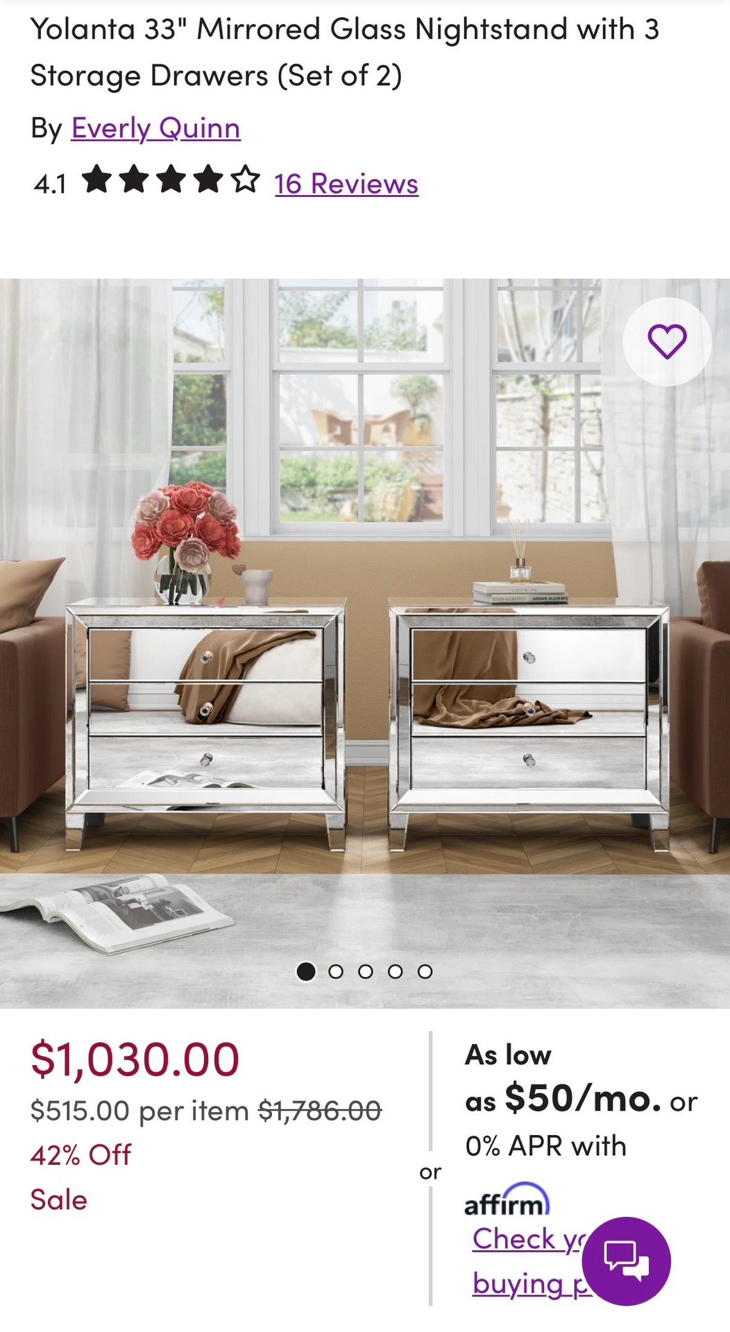 Mirrored Nightstands 