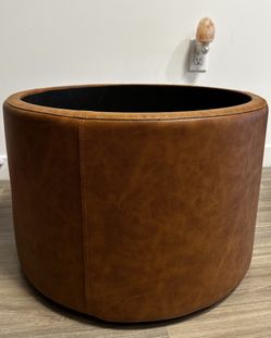 Ottoman Leather Storage