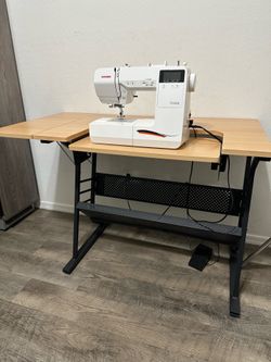 Sewing table with extension