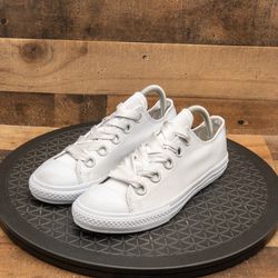 Converse All Star Low Kids Size 5 White Silk Feel Ribbon Lace Casual Low