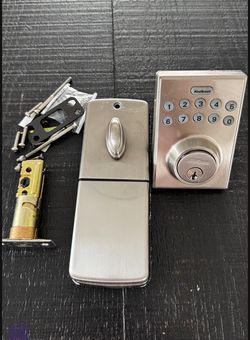 Kwikset 92640-001 Contemporary Electronic Keypad Single Cylinder Deadbolt with 1-Touch Motorized Locking, Satin Nickel, 8 x 4 x 6 Pick up Hollywood 33