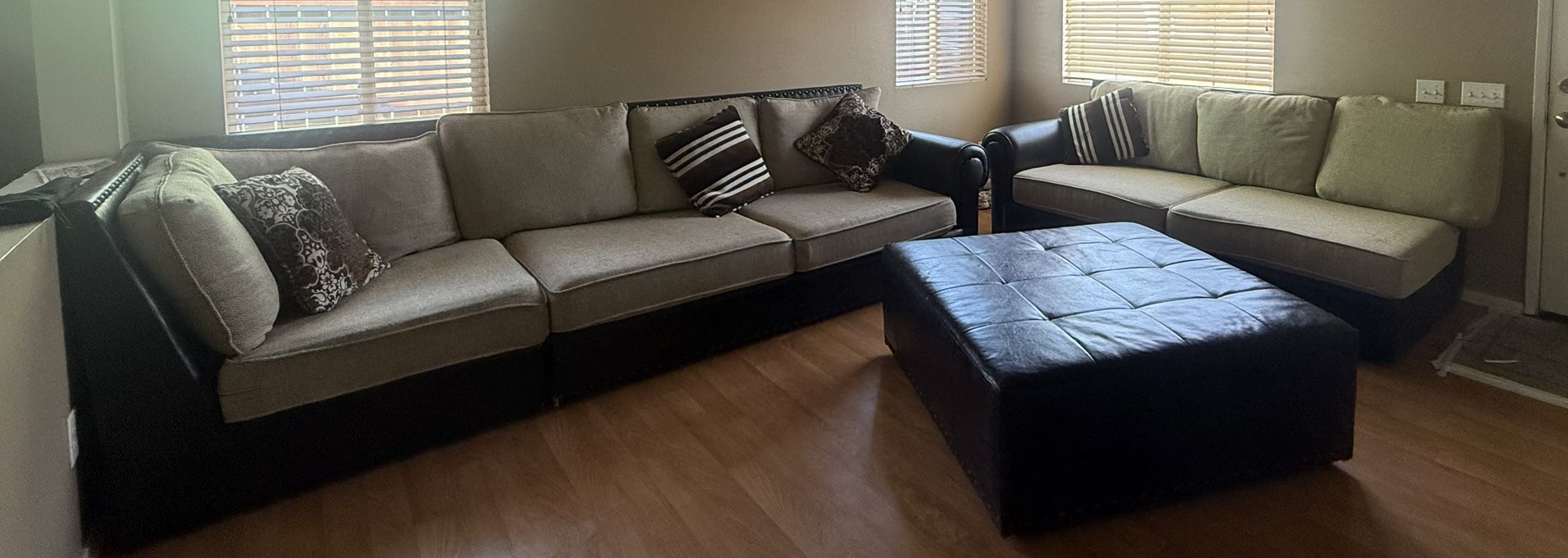 Sectional Sofa With Ottoman 3 Piece Set 800$ OBO