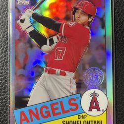 2020 Shohei Ohtani Topps Chrome Refractor Baseball 1985 Topps Design - 35th Anniversary Refractor 