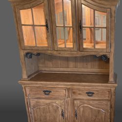 Hutch & Dining Table And 3 Chairs.  