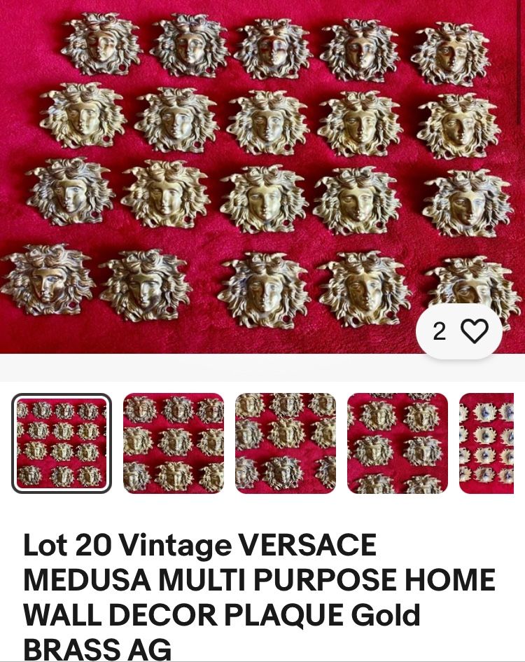 Lot 20 Vintage VERSACE MEDUSA MULTI PURPOSE HOME WALL DECOR PLAQUE Gold Tone BRASS ‼️ Extremely RARE ‼️,All Products : American Fashion Style Bags On Sale