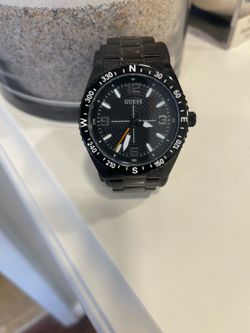 Mens Guess Black Stainless Steel Watch