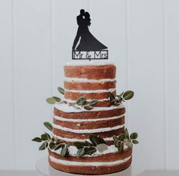 Mr. & Mrs. Wedding/Engagement Cake Topper - Groom and Bride