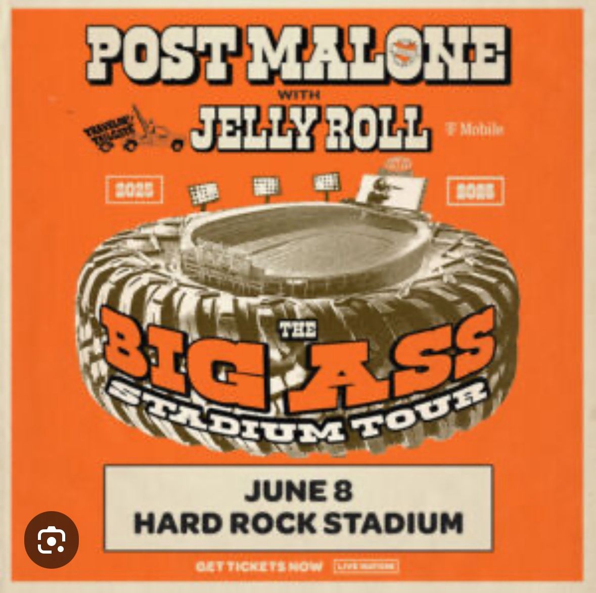Post Malone & Jelly Roll Big Ass Stadium Tour - Miami June 8th