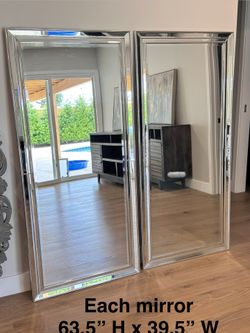 Mirrors - Tall Large - Mirrored Frame - Set Of 2