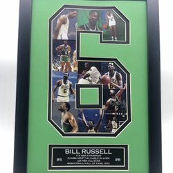 Bill Russell Boston Celtics #6 NBA collage art
