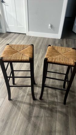 Set of 2 Rush Seat Bar Stools $40 obo