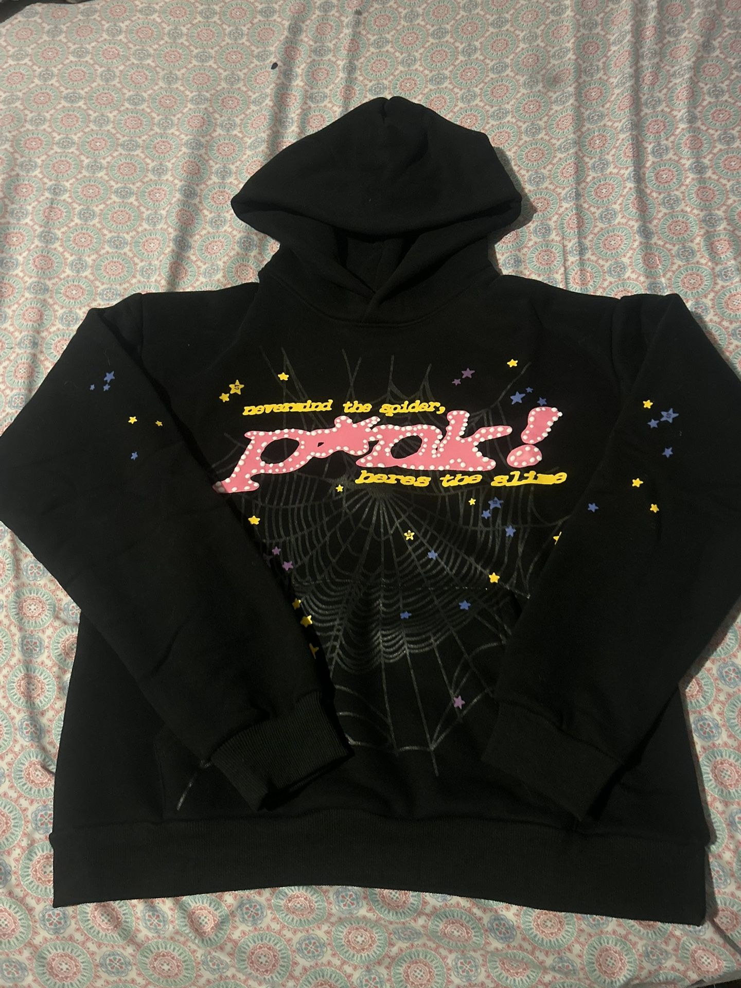 Sp5der Men's Hoodie Black Punk Spider Web