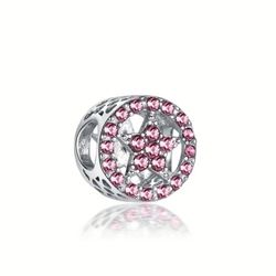 x1 Pink Crystal Star Zinc Allow Charm/Bead DIY Jewelry Making New