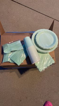 Sage green plate sets new!