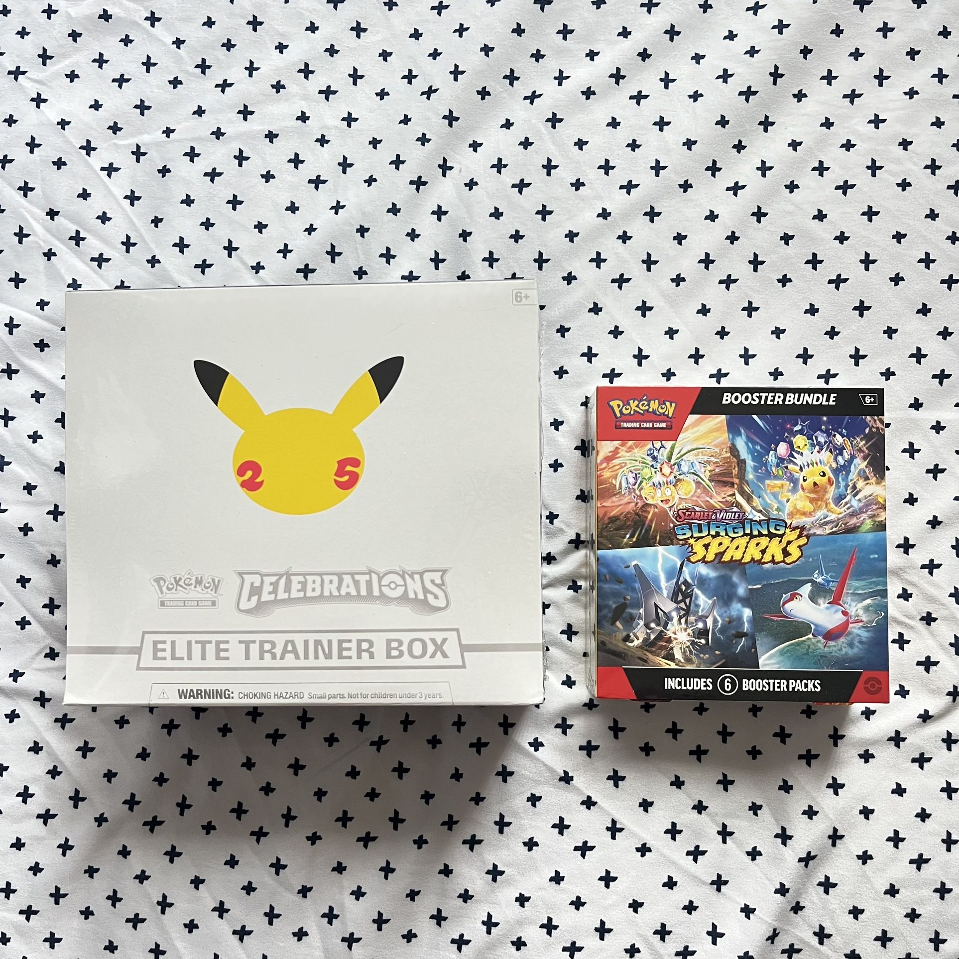 Pokemon Cards TCG Celebration Elite Trainer Box ETB + Surging Spark Booster Bundle New Sealed