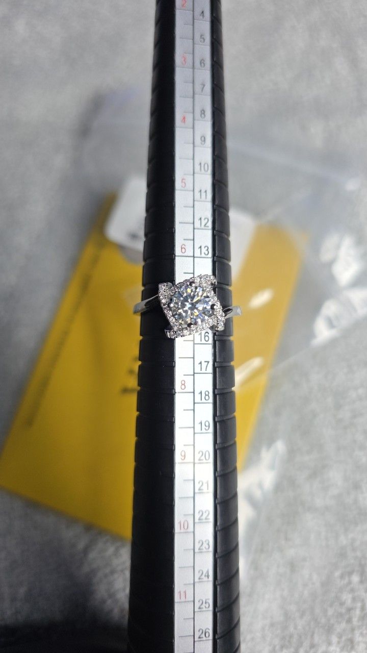 1ct SS925 Moissanite Diamonds Ring Adjustable 6.5-10