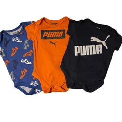 PUMA Baby Boy's 3-Piece Jersey Bodysuits Size 3M   