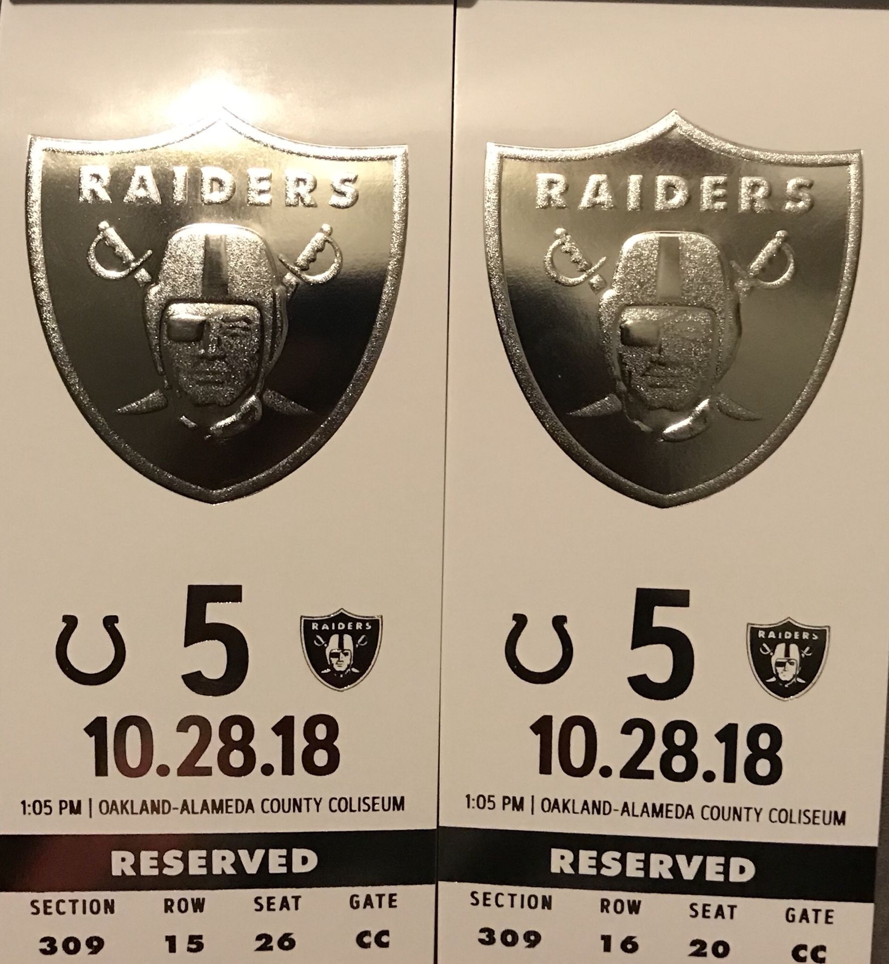 Raiders vs colts