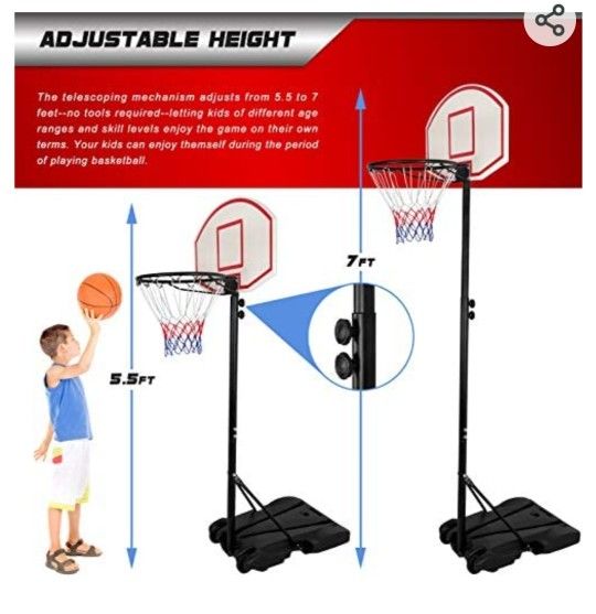 Brand New Portable Basketball Hoop System Adjustable 