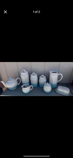 Rae Dunn Blue Polka Dot Collection 