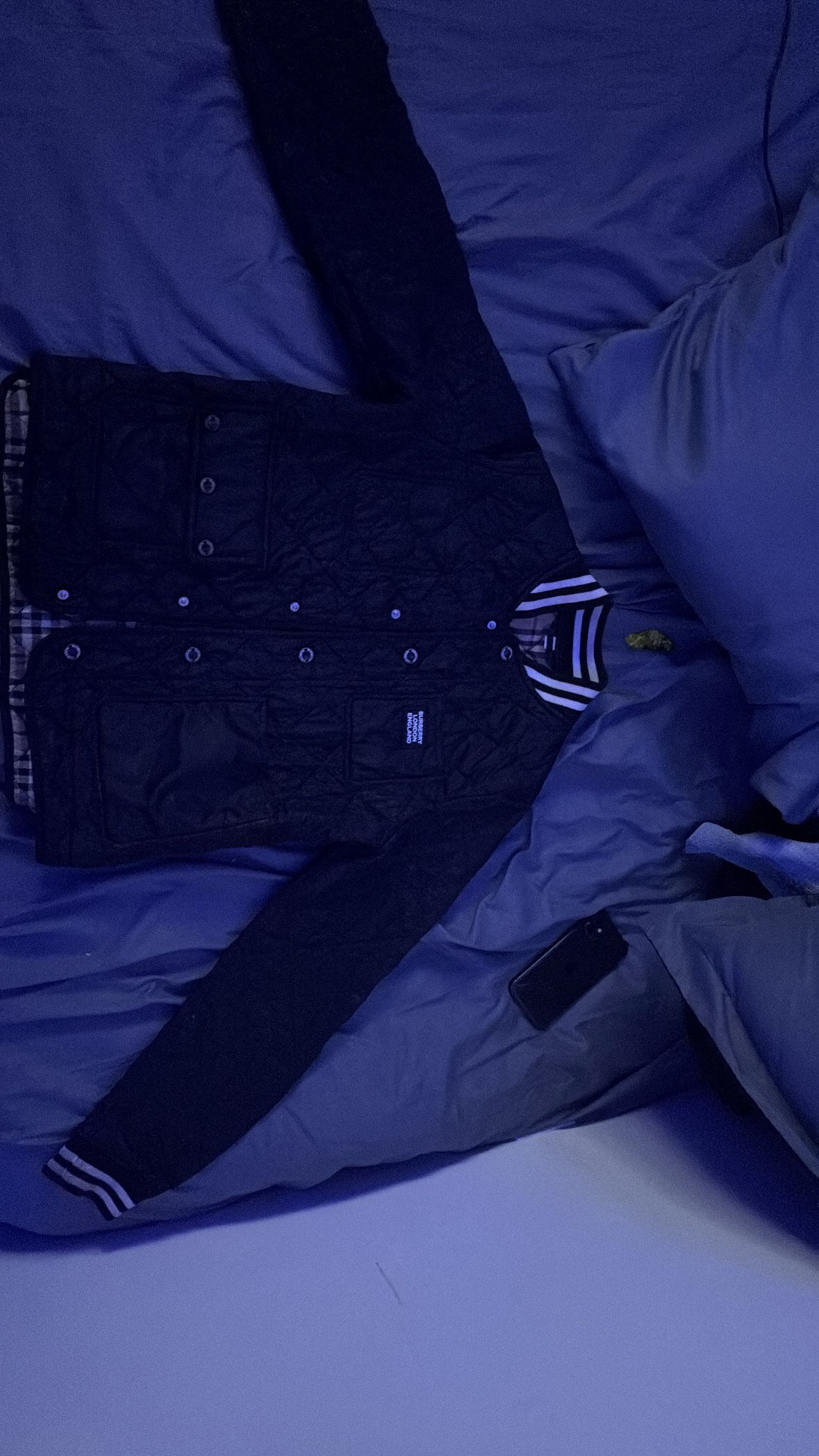 Black Burberry jacket no hood kids 14y