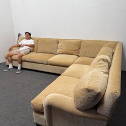 Oversized Golden 🟡 Sectional Couch - 8k Orig Retail - High Quality - Down feather - Can Deliver