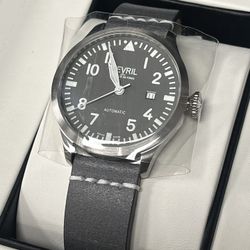 Gevril La Chaux de Fonds Vaughn Pilot Automatic Mens Watch 44mm