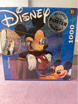 Sealed 2009 Buffalo Games Disney Photomosaics Mickey Mouse 1026 Piece Puzzle Bonus Poster