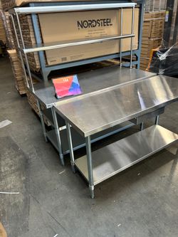 Brand new stainless steel commercial equipment tables shelves NSF
