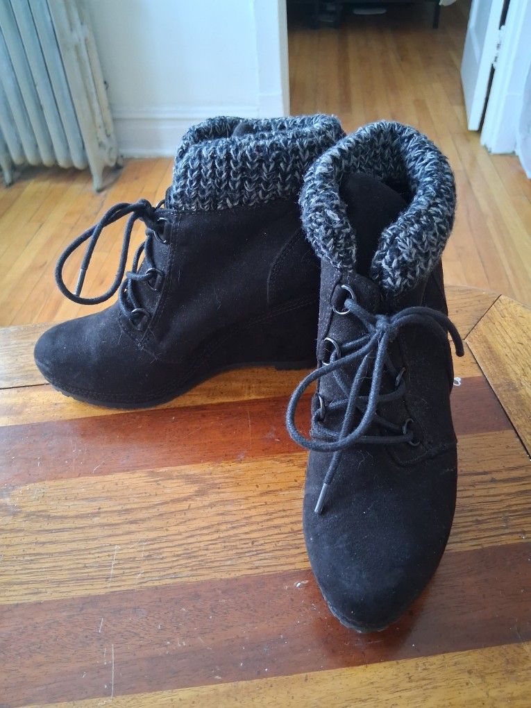 Black Wedge Heel Bershka 36